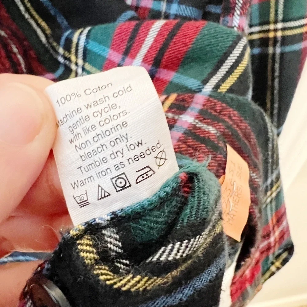 J.Crew Midweight  Slim Flannel Shirt In Stewart Plaid Button Down Size L